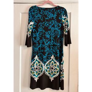 Susan Lawrence Women’s Shift Dress Black & Blue - Size S